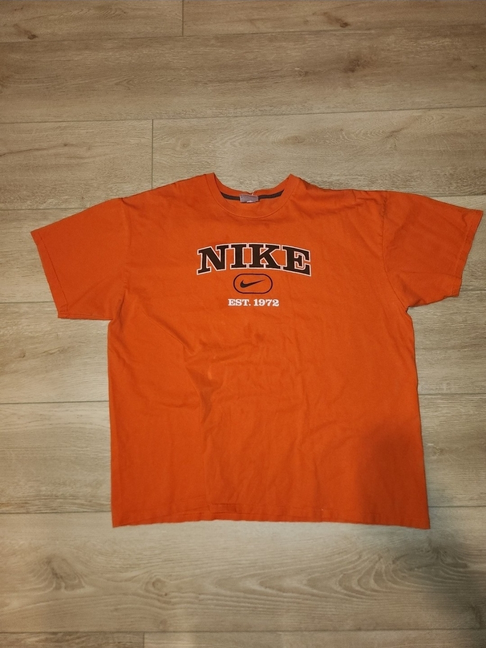 Vintage Y2K Orange Nike Graphic T-shirt Gray Tage Men's Size XXL Good  Condition